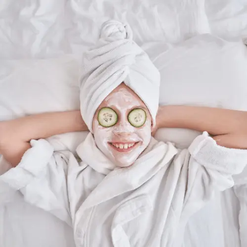kid smiling after massage